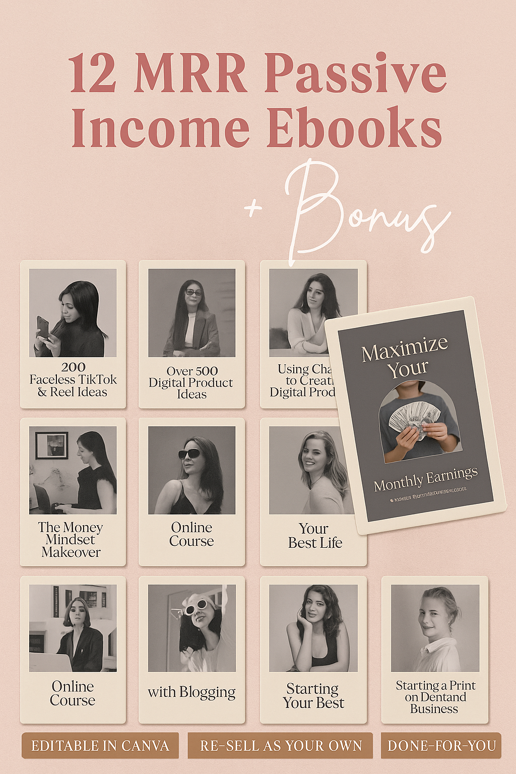 MRR Passive Income eBook Bundle, master resell rights, private label rights, plr ebook